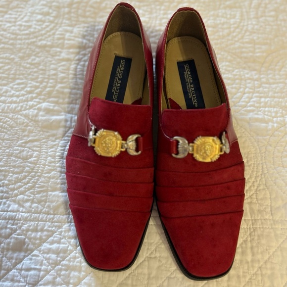 Giorgio Brutini Red Patton Leather/Suede Loafers. Size 8.5. #Major Maximalism - Picture 1 of 9